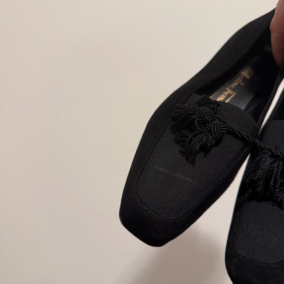 Black Salvatore Ferragamo Block Heels With Tassel Details Women’s Size 4.5 B - Picture 13 of 16